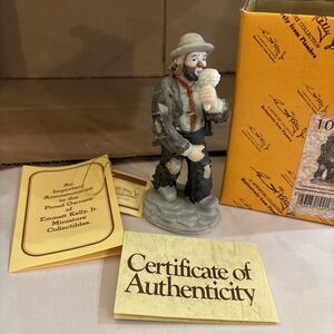 Vintage Emmett Kelly Jr. “ Cotton Candy” Flambro Miniature 10016 Collection COA